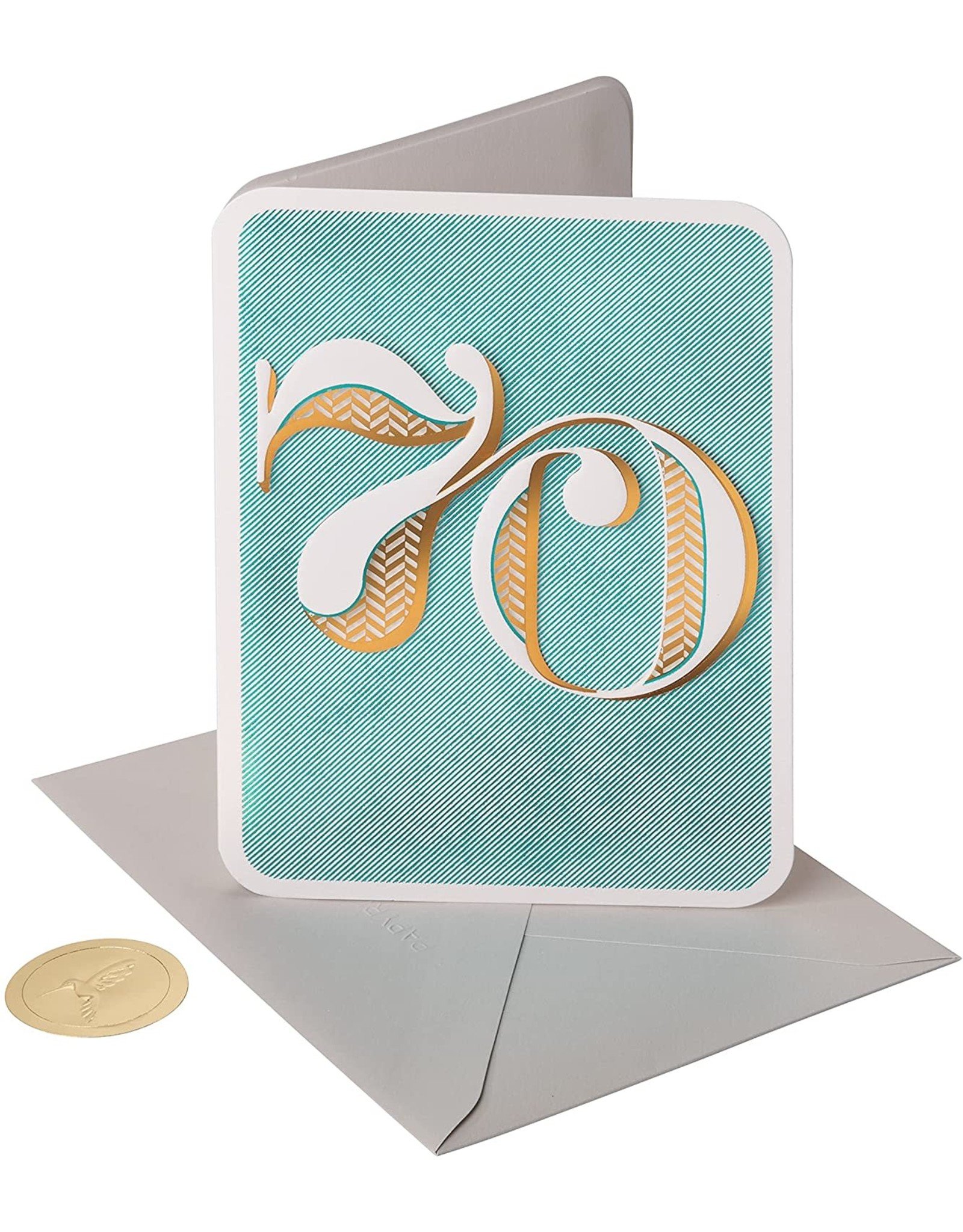 PAPYRUS Birthday Card 70th Embossed 70 - Digs N Gifts