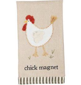 Mud Pie Chicken Applique Hand Towel Chick Magnet