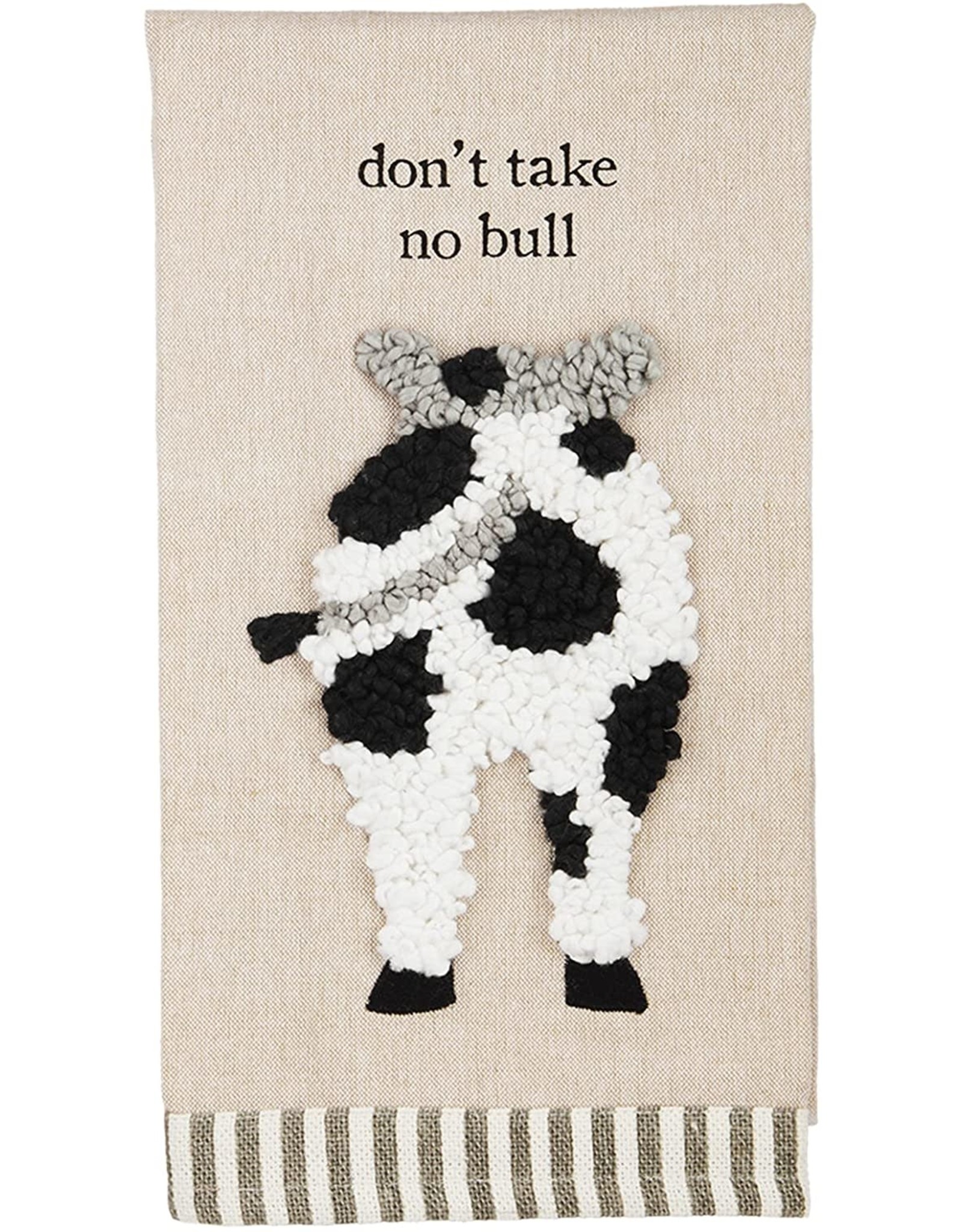 Mud Pie Cow Applique Hand Towel Dont Take No Bull - Digs N Gifts