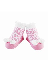 Mud Pie Pink Leopard Baby Socks 0-12 Months