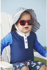 Mud Pie Toddler Blue Stripe Sun Hat and Sunglass Set 6-18M