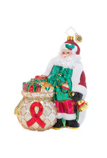 Christopher Radko AIDS Awareness Santa Christmas Ornament
