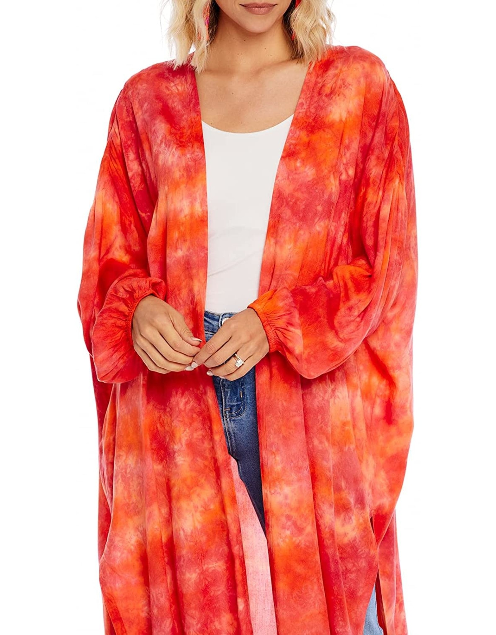 Mud Pie Tuscany Coral Kimono Cover Up