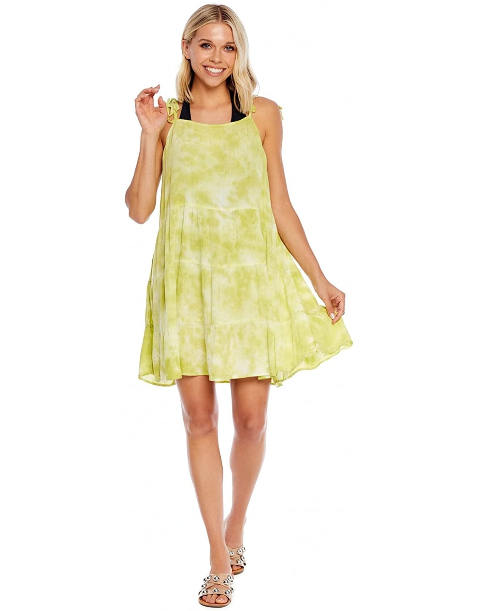 Mud Pie Women’s Saren Tie Dye Cover Up Lime