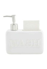 Mud Pie WASH Soap Pump And Sponge Holder Caddy Set