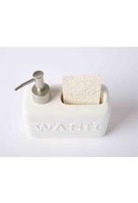 Mud Pie WASH Soap Pump And Sponge Holder Caddy Set