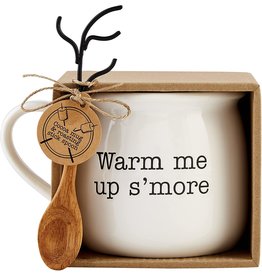 Mud Pie Warm Me Up S'More Cocoa Mug Set W Roasting Stick Spoon