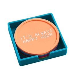 Mud Pie Pool Silicone Coasters Set of 4 Assorted Sayings