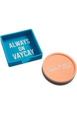 Mud Pie Pool Silicone Coasters Set of 4 Assorted Sayings