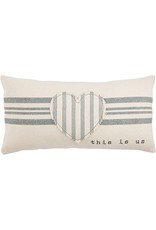 Mud Pie This Is Us Pillow 10x20 Inch Heart Applique Pillow