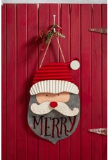 Mud Pie Tin Santa Metal Christmas Door Hanger 30x17 Inch