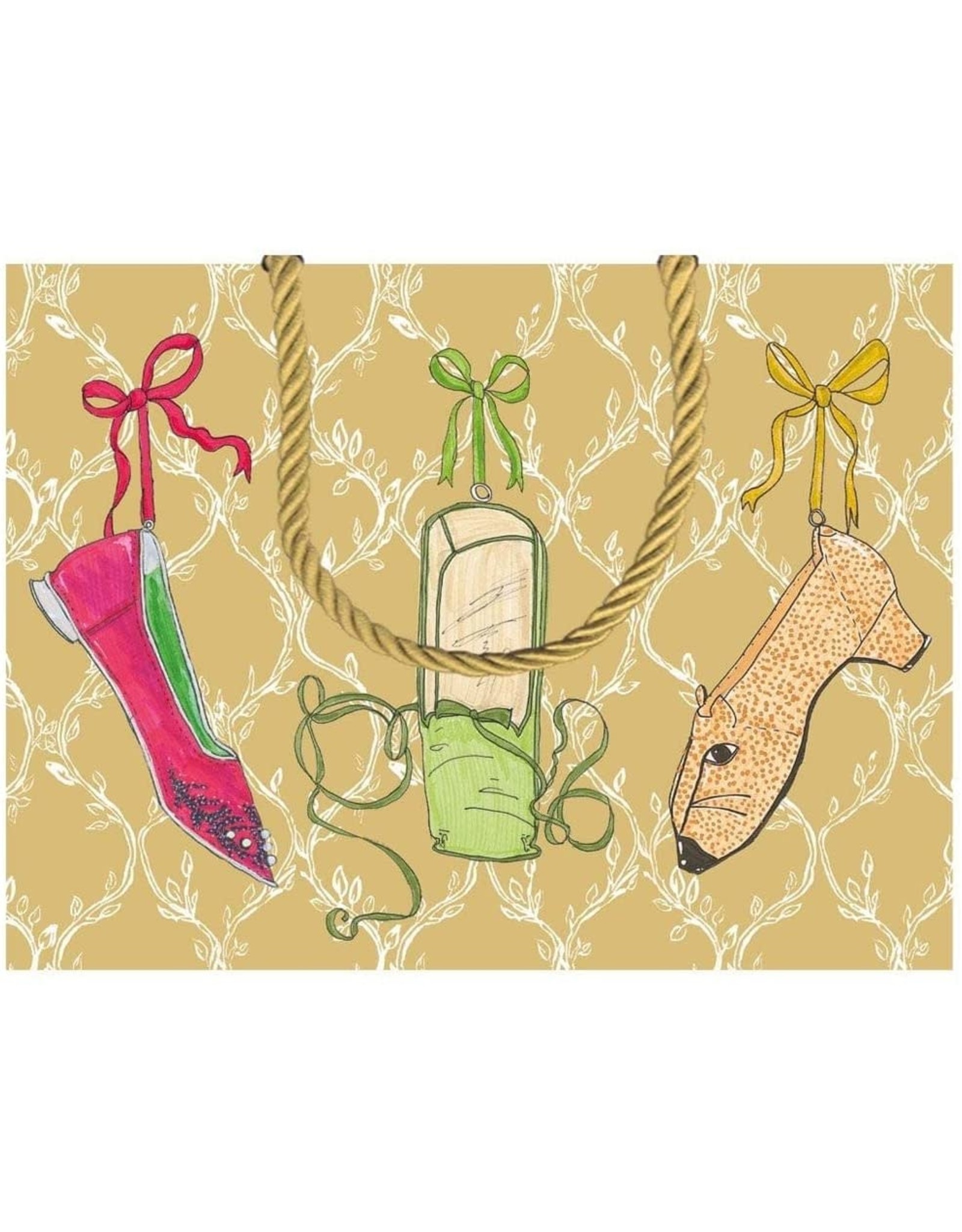Caspari Gift Bag A History Of Shoes SM 7x3x5.25