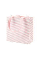 Caspari Gift Bag Mini Stripe Blush SM 5.75x2.5x5.75