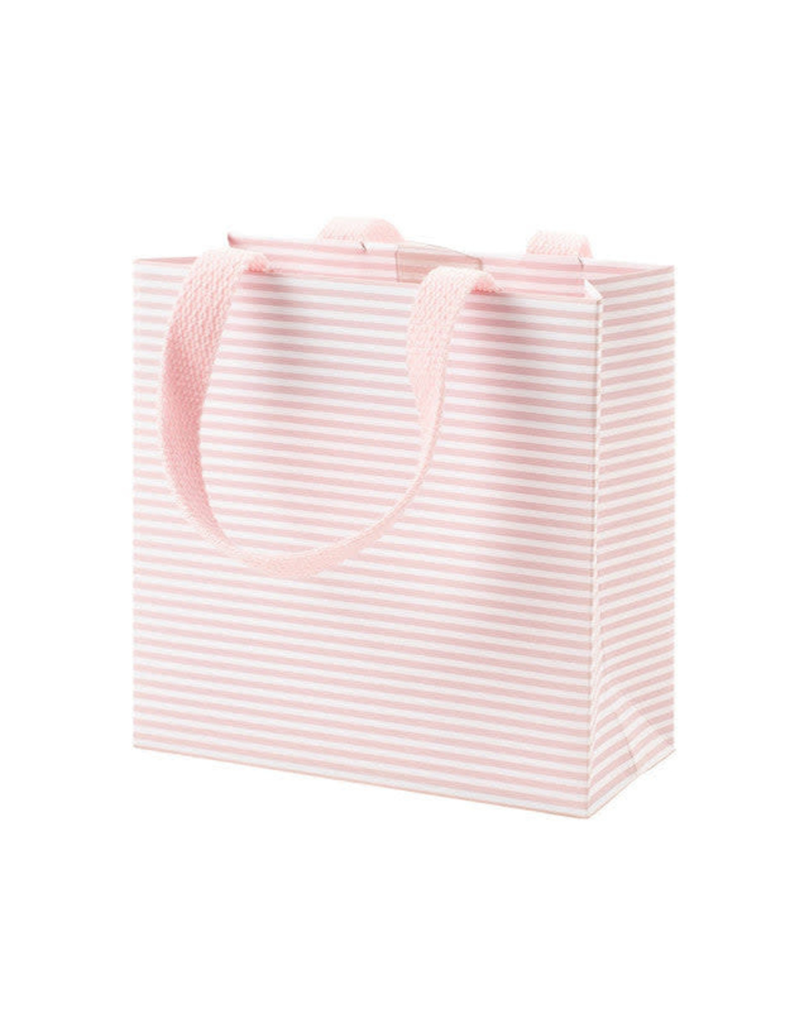 Caspari Gift Bag Mini Stripe Blush SM 5.75x2.5x5.75