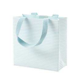 Caspari Gift Bag Mini Stripe Robins Egg SM 5.75x2.5x5.75