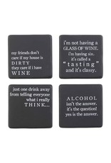 Mud Pie Funny Wine Humor Coasters Set of 4 Assorted - Tasting