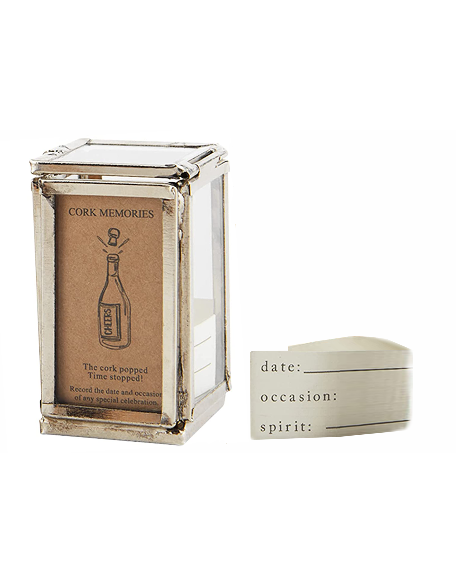 Mud Pie Silver Wine Cork Display Box Digs N Gifts