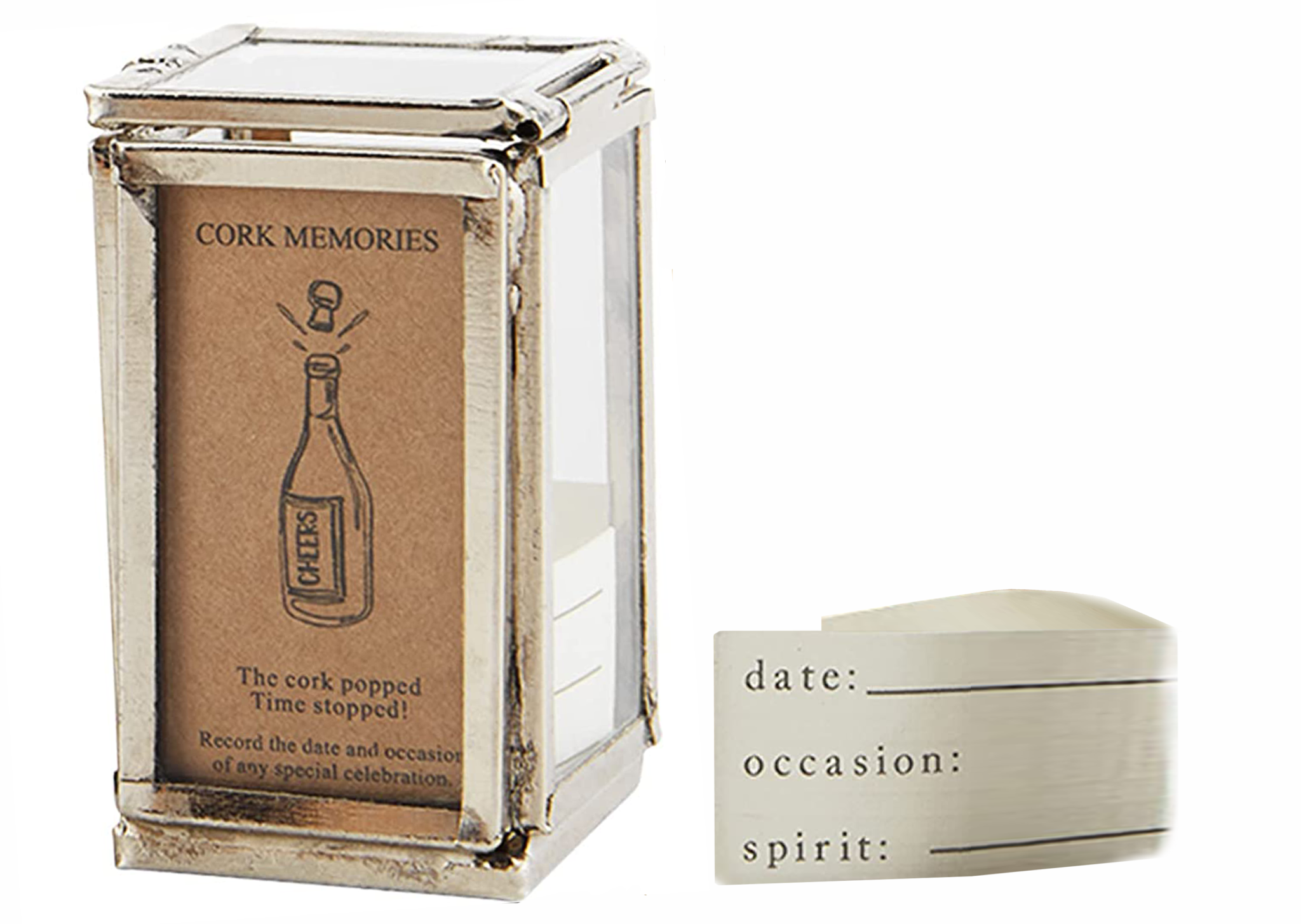 Mud Pie Silver Wine Cork Display Box Digs N Gifts