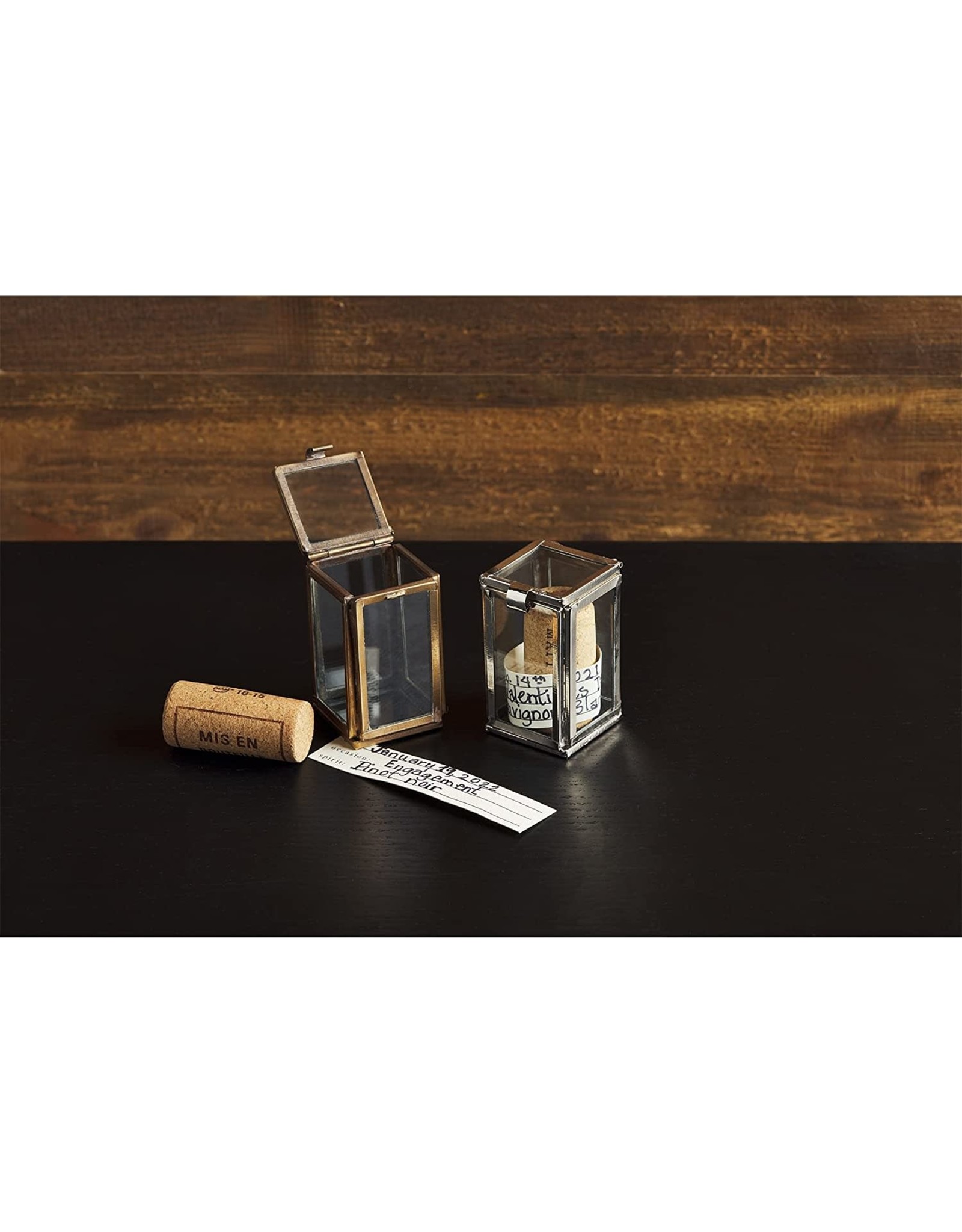 Mud Pie Silver Wine Cork Display Box Digs N Gifts