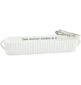 Mud Pie Fluted Cracker Dish Set Take Another Cracker At It