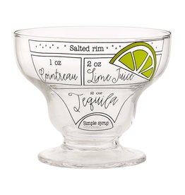 Mud Pie Margarita Recipe Glass Set of 6 Margarita Glasses