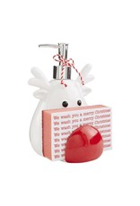Mud Pie Reindeer Christmas Soap Pump and Sponge Set
