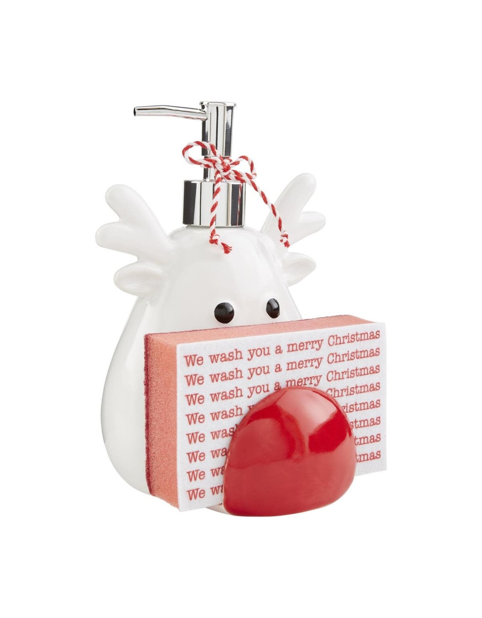 Mud Pie Reindeer Christmas Soap Pump and Sponge Set