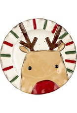 Mud Pie Christmas Reindeer Farm Salad Plate Set