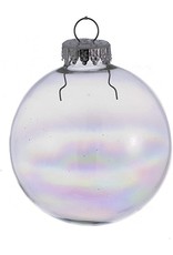 Kurt Adler Clear Iridescent Glass Ball Ornaments 65mm Set of 6