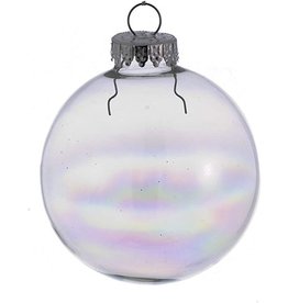 Kurt Adler Clear Iridescent Glass Ball Ornaments 65mm Set of 6