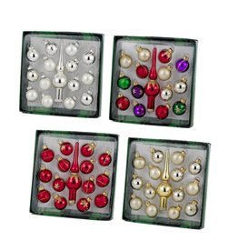 Kurt Adler Miniature Glass Ball Ornaments and Treetop Set Of 4 Boxes