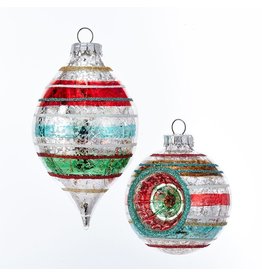 Kurt Adler Early Years Glass Reflector Ball n Drop Ornament 2-4pc Sets