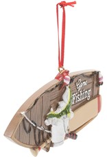 Kurt Adler Gone Fishing Boat Christmas  Ornament Personalizable