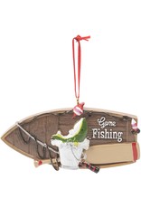 Kurt Adler Gone Fishing Boat Christmas  Ornament Personalizable