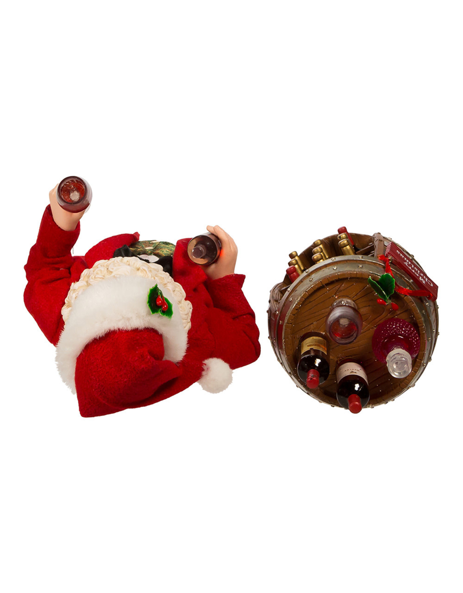 Kurt Adler Fabriche Wine Tasting Santa Table Piece 10.5 Inch