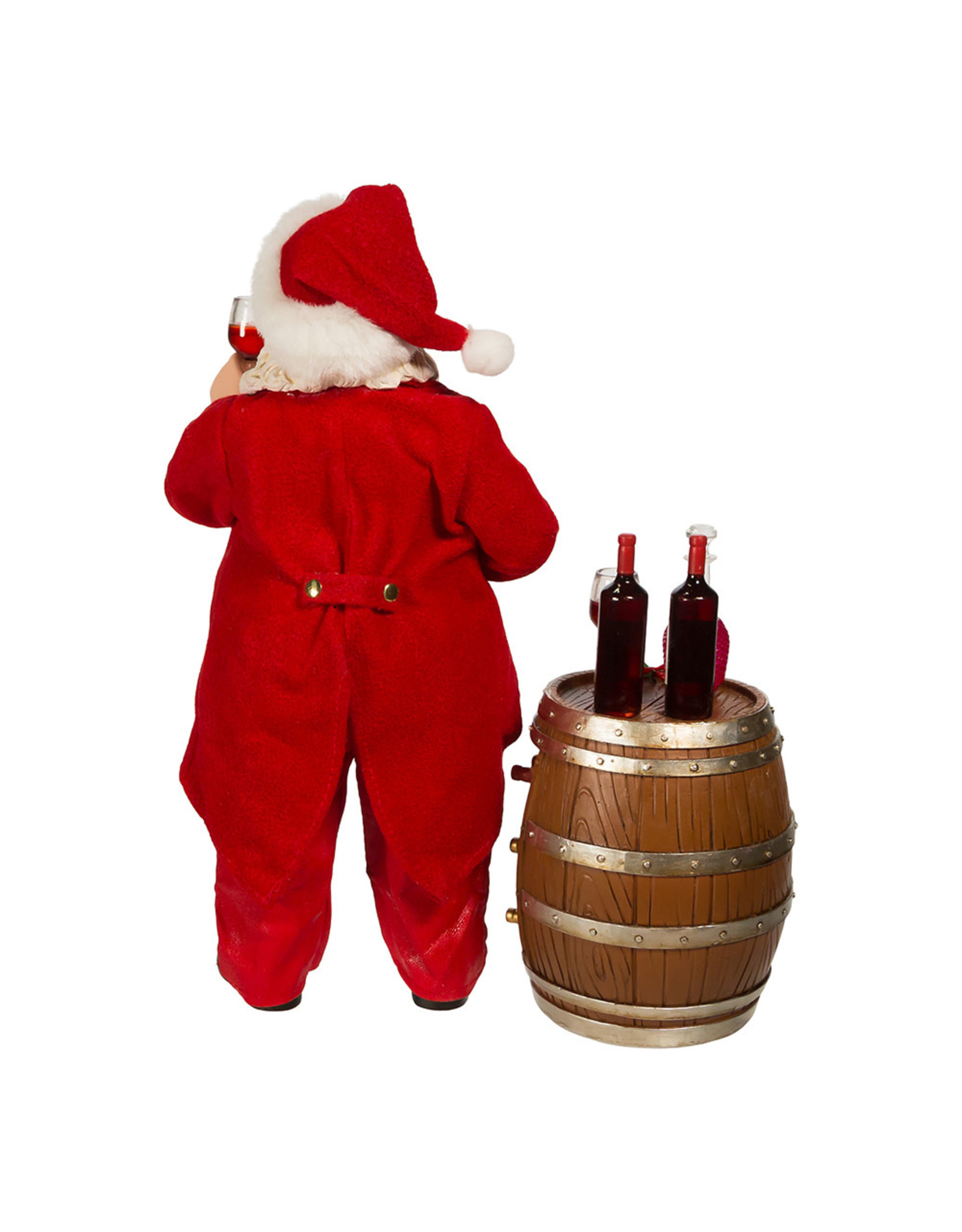 Kurt Adler Fabriche Wine Tasting Santa Table Piece 10.5 Inch