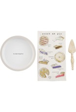 Mud Pie Boxed Pie Plate Set With Flour Sack Towel And Server