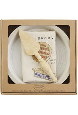 Mud Pie Boxed Pie Plate Set With Flour Sack Towel And Server