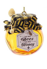 Kurt Adler Glass Honey Jar Ornament W Saying More Bees More Honey