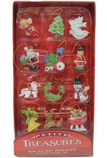 Kurt Adler Christmas Mini Tree Ornaments Petite Treasures Set of 12