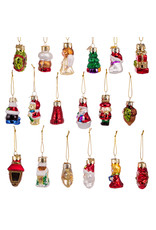 Kurt Adler Miniature Christmas Themed Glass Ornaments 18-Piece