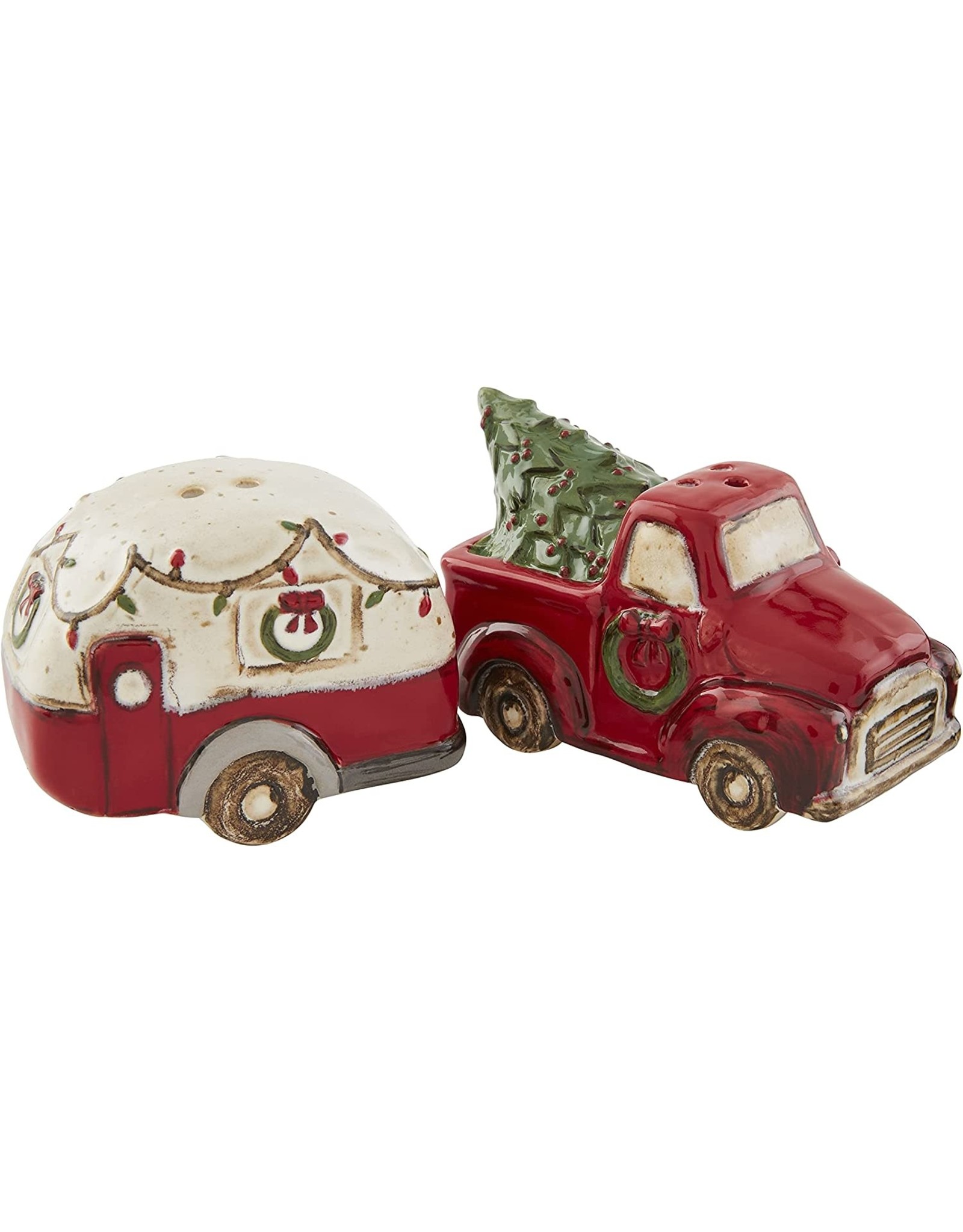 Mud Pie Christmas Truck And Camper Salt And Pepper Shakers Set
