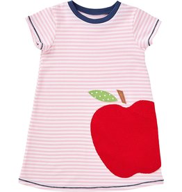 Mud Pie Back To School Girls Apple T-Shirt Dress 12-18 Months