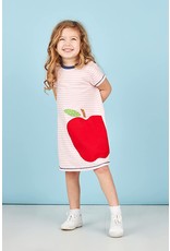 Mud Pie Back To School Girls Apple T-Shirt Dress 12-18 Months