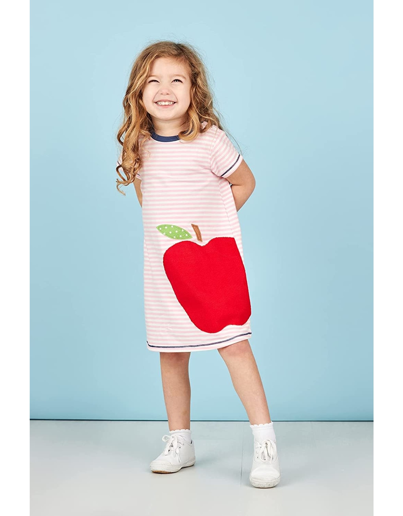 Mud Pie Back To School Girls Apple T-Shirt Dress 12-18 Months