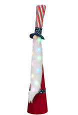 Gerson International Patriotic Lighted Uncle Sam Gnome Figure 31 Inch