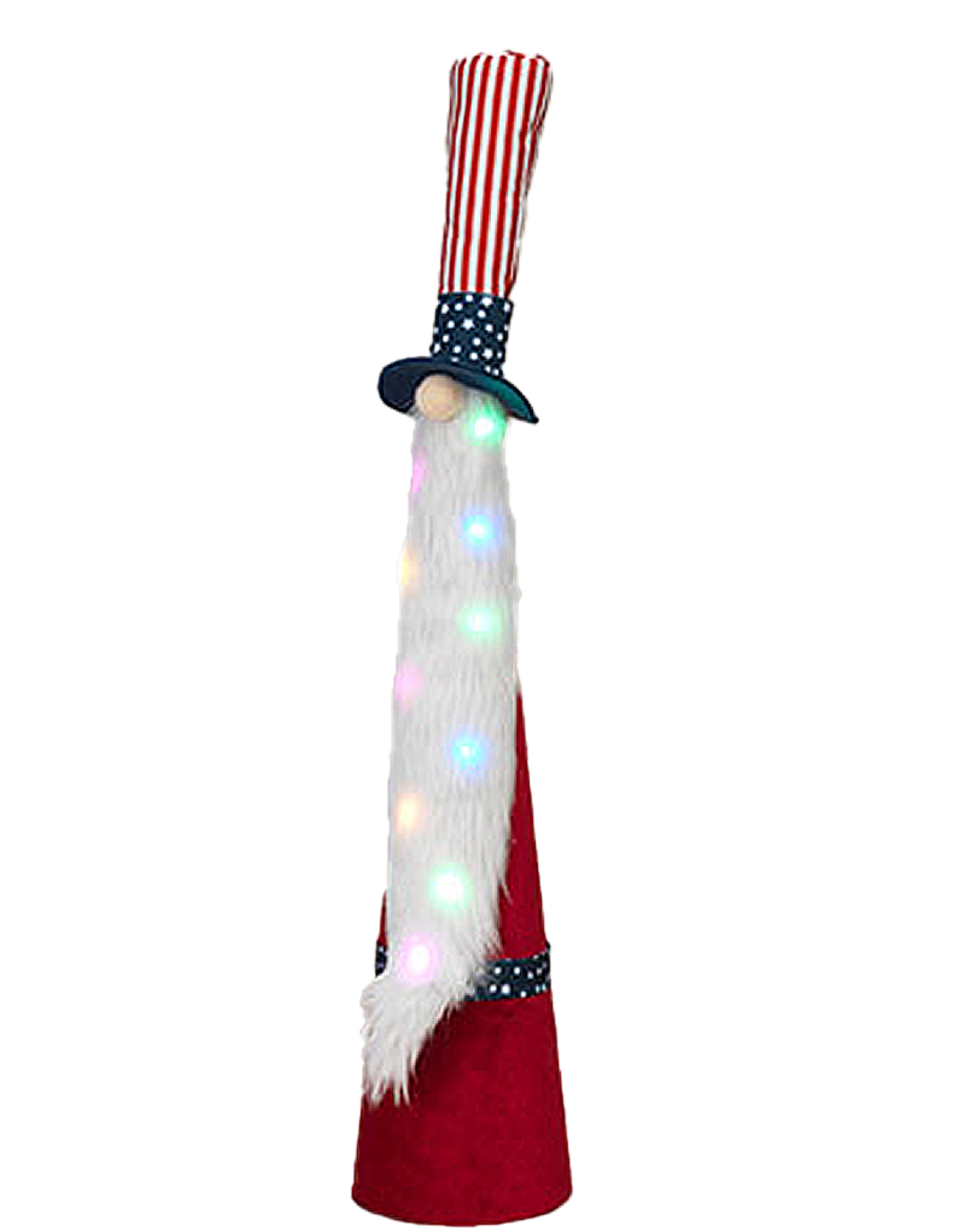 Gerson International Patriotic Lighted Uncle Sam Gnome Figure 31 Inch