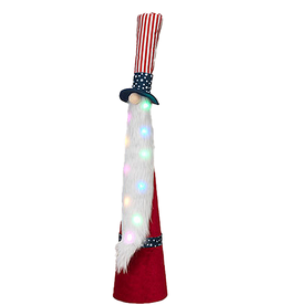 Gerson International Patriotic Lighted Uncle Sam Gnome Figure 31 Inch