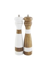 Mud Pie Salt And Pepper Grinder Set Wood Strap Color-block