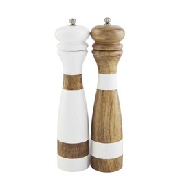 Mud Pie Salt And Pepper Grinder Set Wood Strap Color-block